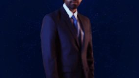 Businessman virtual display HUd Hologram Cloud computing for data storage transfer safety 5G connectivity digital big data security information Cloud storage, network technology. 3D Illustration - Powered by Shutterstock - Get 15% off with code: PIKWIZARD15
