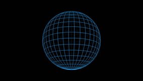 Create a wireframe 3D globe animation on a black background for a modern digital tech concept - Powered by Shutterstock - Get 15% off with code: PIKWIZARD15