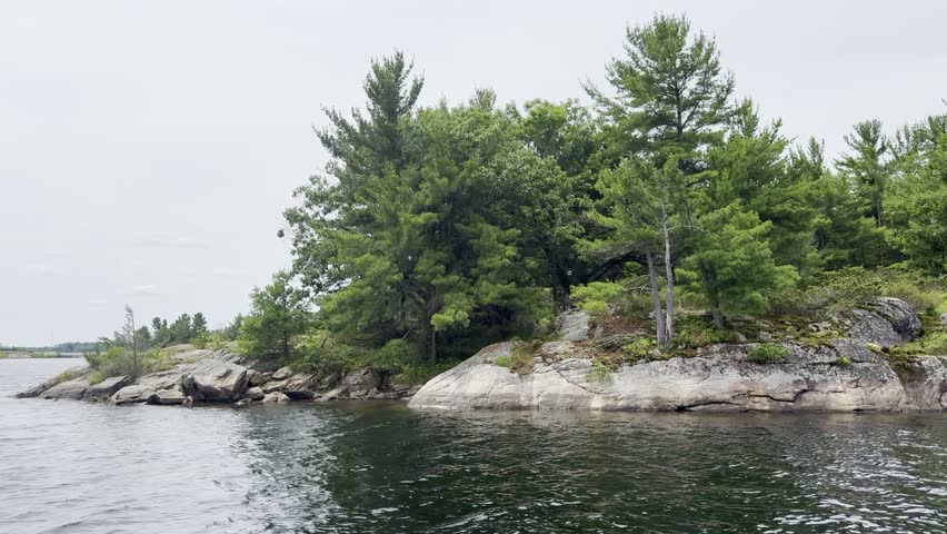 Rocky Shoreline of Beausoleil Island in Georgian Bay Islands National Park Ontario Canada