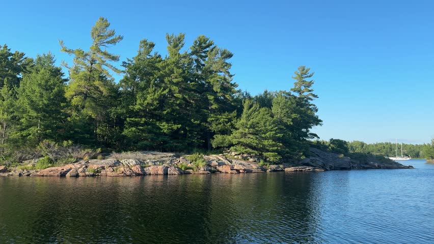 Rocky Shoreline of Beausoleil Island in Georgian Bay Islands National Park Ontario Canada