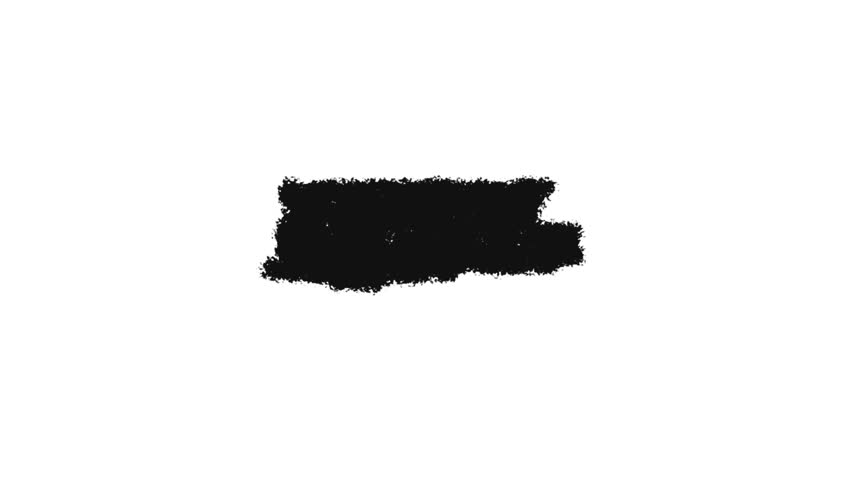 An abstract animation of black stain for text on flat white background