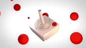 3D Vintage nostalgic Joystick is slowly rotating in the white background. Vintage nostalgic gaming joystick is hovering in the background. Vintage nostalgic gaming device spinning in the background. - Powered by Shutterstock - Get 15% off with code: PIKWIZARD15