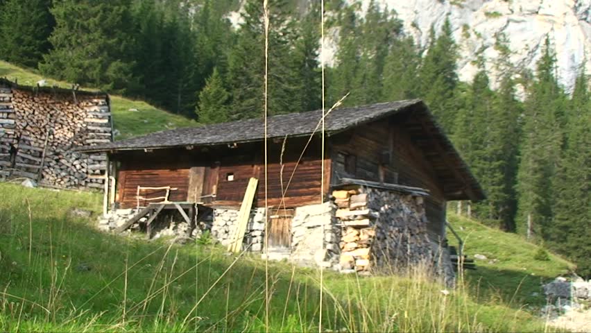 Old hut in the Swiss Alps