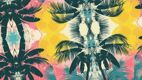 Tropical palm trees grunge collage paper effect background - Powered by Shutterstock - Get 15% off with code: PIKWIZARD15