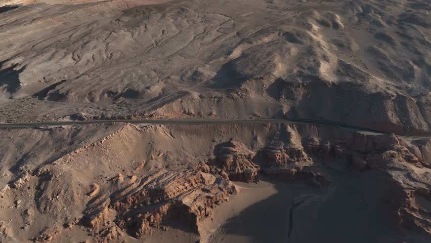 Atacama Desert, Chile. San Pedro de Atacama, Valle de la Luna. Aerial view by drone.