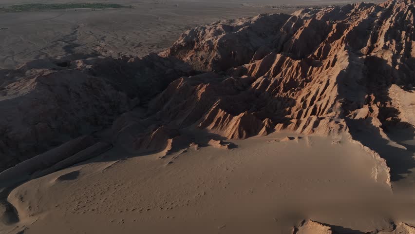 Atacama Desert, Chile. San Pedro de Atacama, Valle de la Luna. Aerial view by drone.
