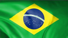 A 3D illustration of the national flag of Brazil (bandeira do Brasil) waving, seamless animated background - Powered by Shutterstock - Get 15% off with code: PIKWIZARD15