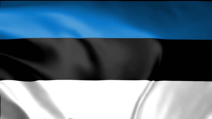 A 3D illustration of the national flag of Estonia (Eesti lipp) waving, seamless animated background
