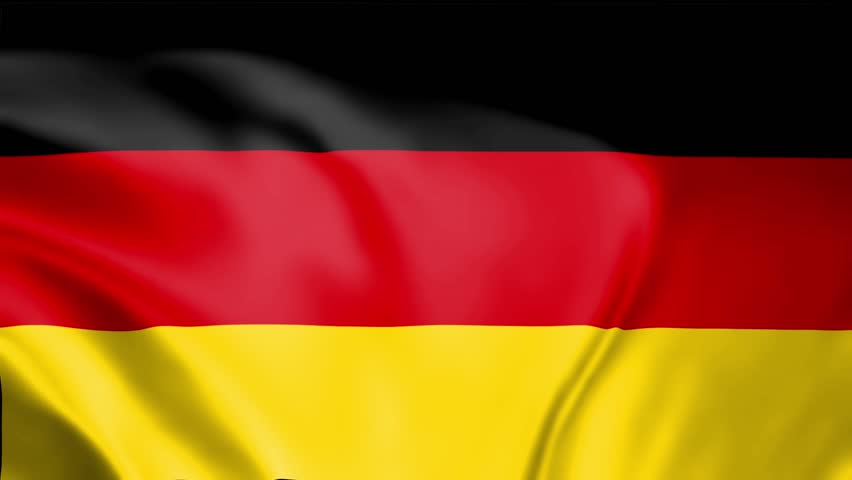 A 3D illustration of the national flag of Germany waving, seamless animated background