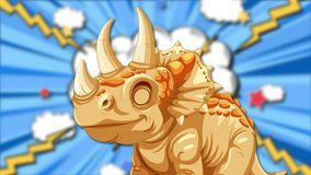 Cartoon dinosaur with comic-style background effects - Powered by Shutterstock - Get 15% off with code: PIKWIZARD15
