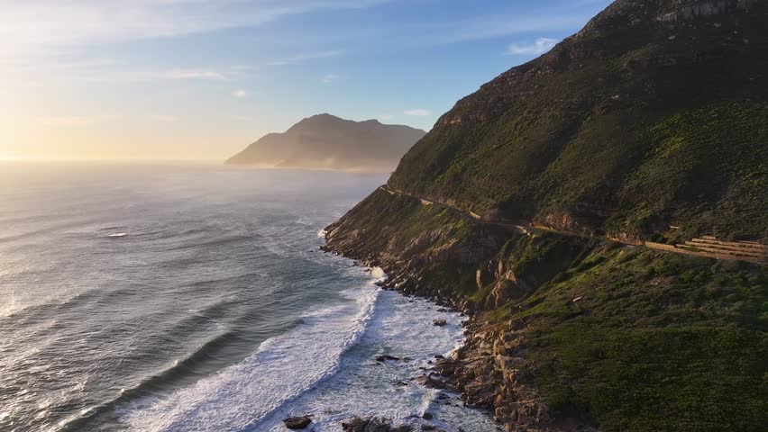 Noordhoek Beach At Cape Town In Western Cape South Africa. Amazing Beach Scene. Coastal Lake. Cape Town At Western Cape South Africa. Tourism Travel. Stunning Skyline.
