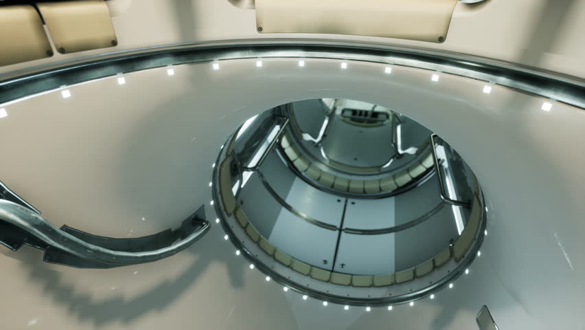 interior of futuristic internation space station