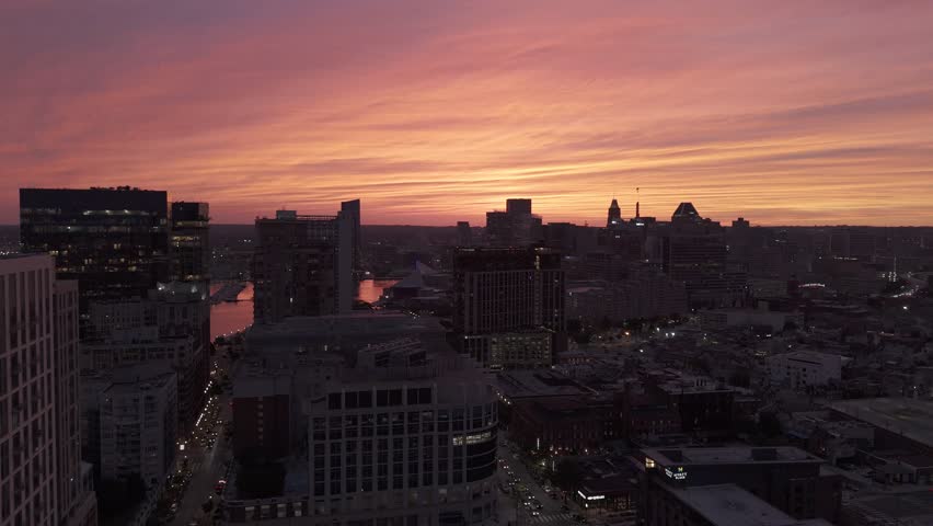 Downtown Baltimore Sunset from East Baltimore