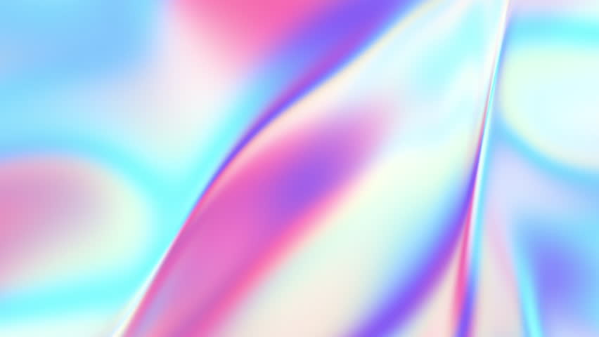 Cloth fabric gradient waves abstract background. Iridescent chrome wavy surface. Liquid surface, ripples, reflections. 3d render illustration. 4K video.