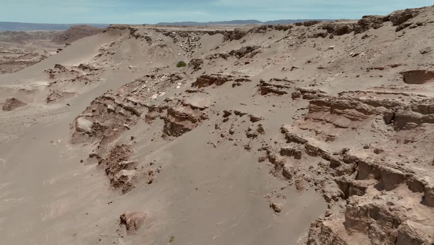 Desert of the Atacama in Chile. Valley of the moon. Aerial view.