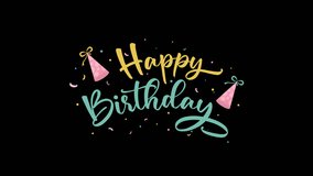Birthday greeting with confetti, hats, perfect for festive occasions, celebrations, invitations, social media posts, greeting cards, digital marketing materials - Powered by Shutterstock - Get 15% off with code: PIKWIZARD15