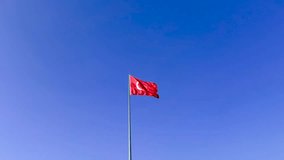 Turkish flag waving in the blue sky from the wide angle - Powered by Shutterstock - Get 15% off with code: PIKWIZARD15