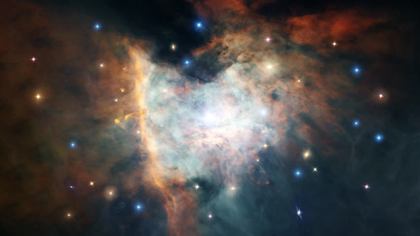 Space journey through star field and space nabulae into Proto-Planetary Systems in the Great Orion. Elements image are furnished by NASA taken with the Hubble telescope. 