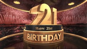 21st birthday animation 3d render in gold with fireworks background. 4k


 - Powered by Shutterstock - Get 15% off with code: PIKWIZARD15