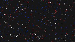Loop Animation moving red, white, blue confetti on Alpha channel. Flying confetti in colors of USA flag. American Independence Day, President Day, Memorial Day. 
 - Powered by Shutterstock - Get 15% off with code: PIKWIZARD15