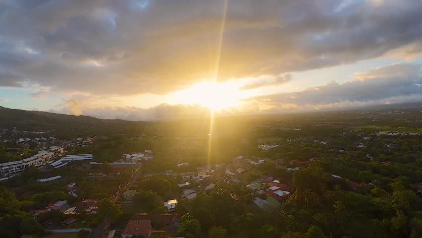 Beautiful aerial view of the Sabana park, the Art Museum in San Jose Costa Rica