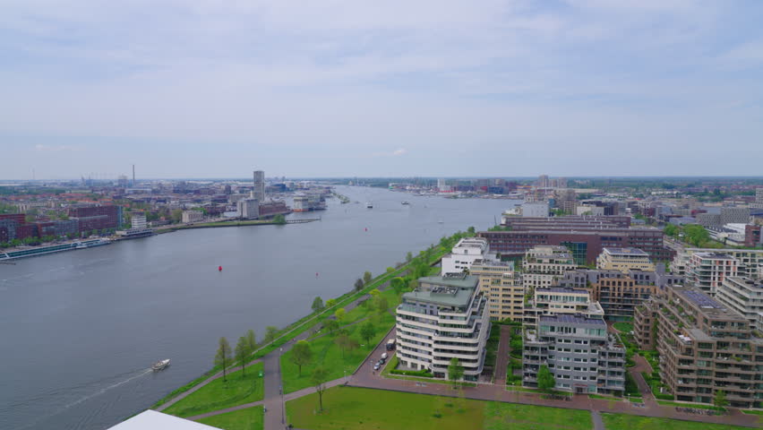 Wide aerial view of Amsterdam