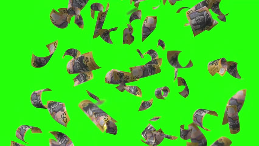 Money rains falling in slow motion banknotes explosion on green screen chroma key. - Powered by Shutterstock - Get 15% off with code: PIKWIZARD15