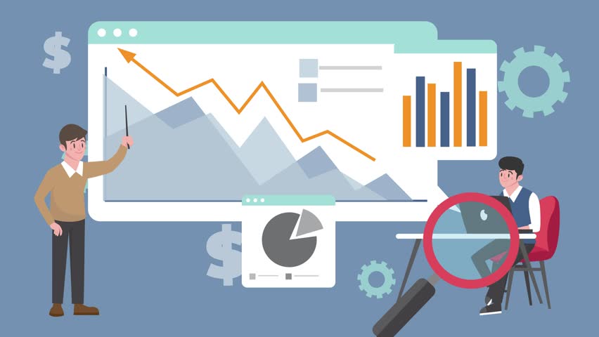 Business Analyzing Growth Charts Animation