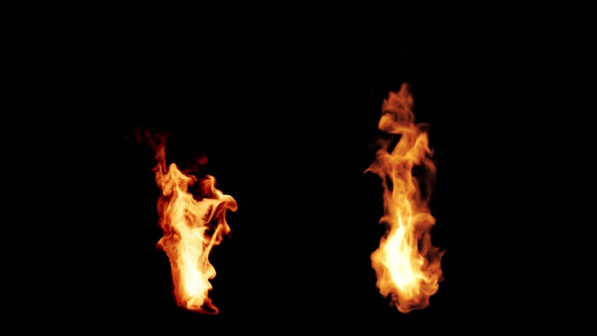 Fire Flames of Fire Torch or Bonfire - Animation in Realtime and Slow motion. Looped Video in Ultra HD 4K, 30 FPS. . 3D Illustration