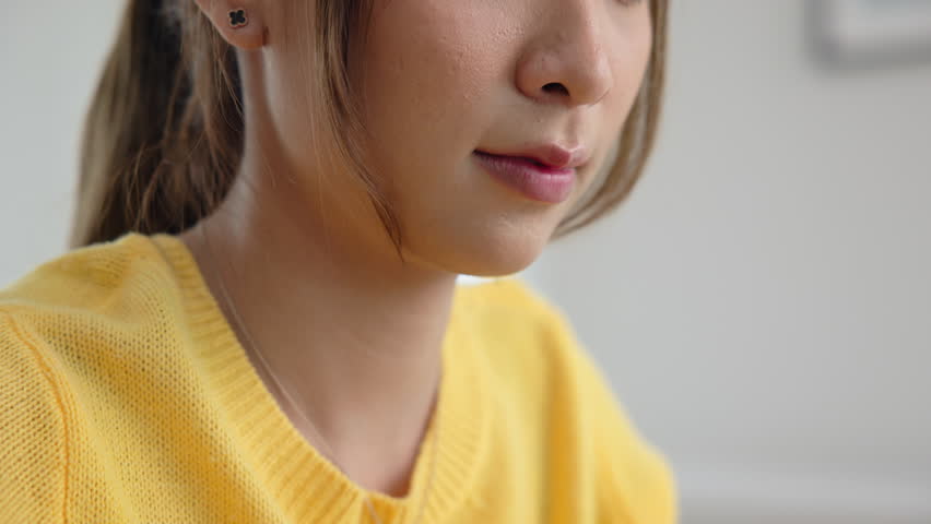Happy fresh asia people young adult woman take skin care detox pill folic iron drinking diet zinc vit e b c d boost water for worker enjoy relax work at home desk. Herbal refresh glass immune system