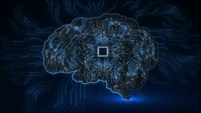 AI futuristic Electronic brain processor Innovation in Business Medicine Cybersecurity Machine learning microchip CPU circuit board light. processor. cyberpunk cyberspace. Innovative. 3D Illustration - Powered by Shutterstock - Get 15% off with code: PIKWIZARD15