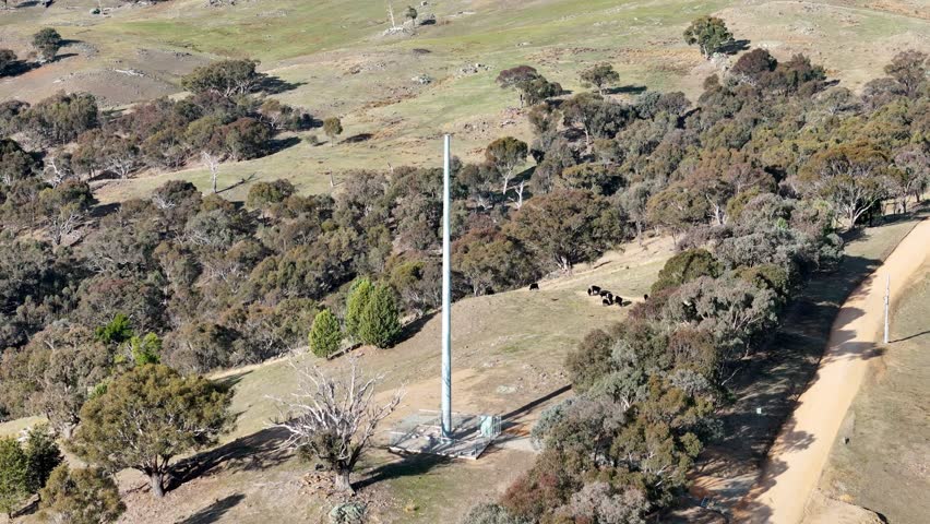 Aerial view of mobile phone tower contruction