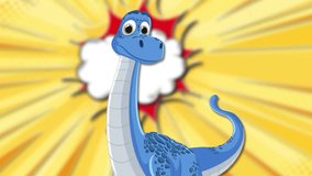 A blue dinosaur reacts to an explosion - Powered by Shutterstock - Get 15% off with code: PIKWIZARD15