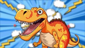 Dinosaur reacts to comic-style explosion - Powered by Shutterstock - Get 15% off with code: PIKWIZARD15