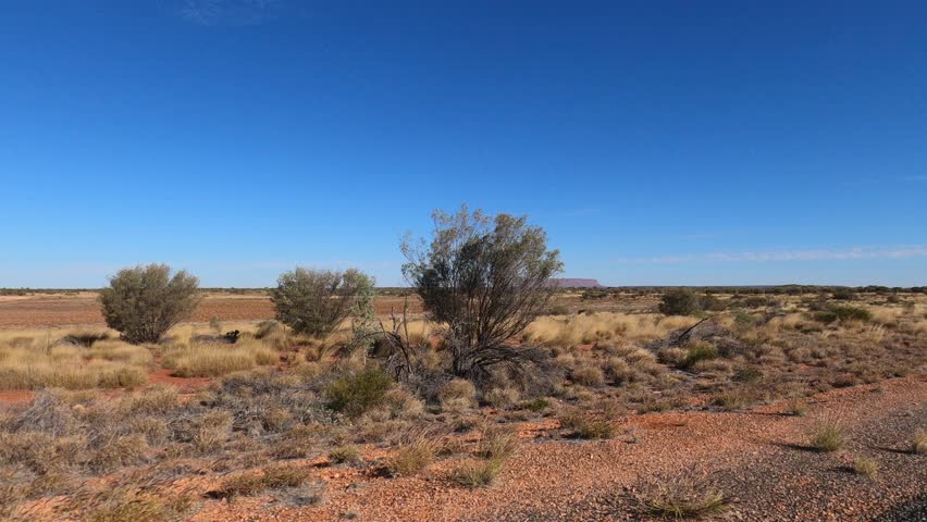 POV of driving trip through Northern territory of Australia to Uluru-Kata Tjuta National Park