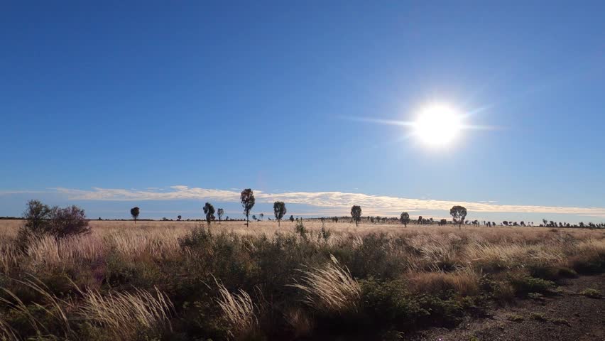 POV of driving trip through Northern territory of Australia near Uluru-Kata Tjuta National Park