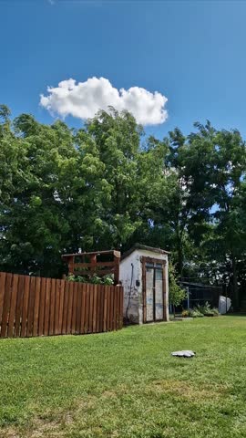 Windy and sunny day in the country side homestead