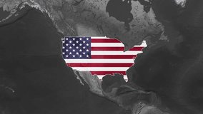 United States of America Flat Map Flag Black and White Map - Powered by Shutterstock - Get 15% off with code: PIKWIZARD15