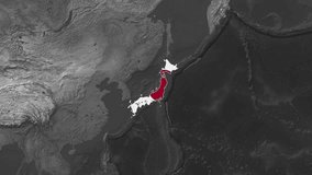 Japan Flat Map Flag Black and White Map - Powered by Shutterstock - Get 15% off with code: PIKWIZARD15