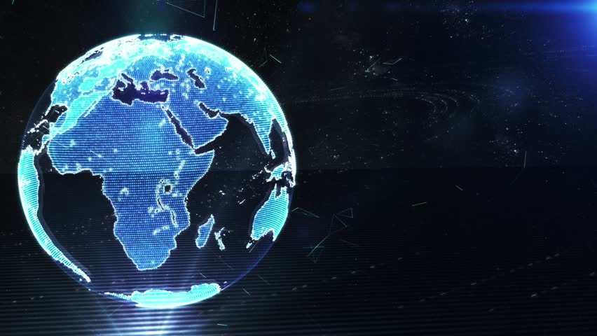 3d glowing and rotating blue particles earth hologram in futuristic outer space ambience with static camera. Perfect loop animation. - Powered by Shutterstock - Get 15% off with code: PIKWIZARD15