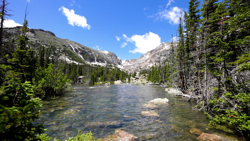 remote lake in rocky mountain national park