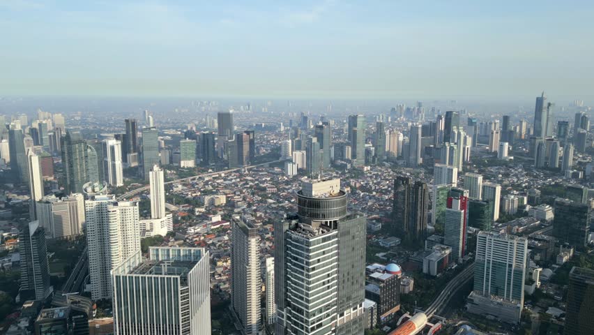 Aerial view of downtown Jakarta, Indonesia