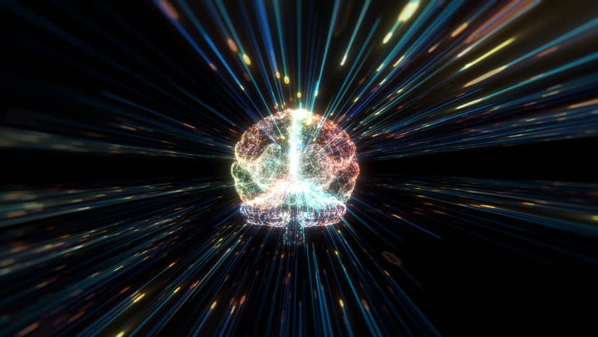 Artificial intelligence brain and binary coding animation, big data flow analysis, deep learning modern technologies concepts. Robotic system. computing and data processing concept. - Powered by Shutterstock - Get 15% off with code: PIKWIZARD15