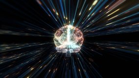 Artificial intelligence brain and binary coding animation, big data flow analysis, deep learning modern technologies concepts. Robotic system. computing and data processing concept. - Powered by Shutterstock - Get 15% off with code: PIKWIZARD15