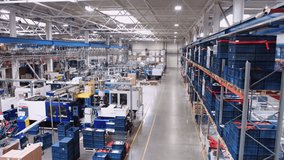 Modern industrial warehouse with machinery and shelves for efficient operations and logistics - Powered by Shutterstock - Get 15% off with code: PIKWIZARD15