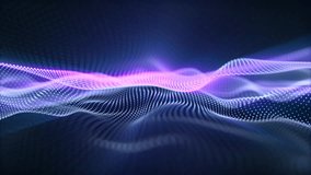 Looped abstract particle flow background with elegant waves, bright blue and pink purple glow effect. Digital waveform screensaver with futuristic neon lines and soft shine. Seamless vj loop 4K 60fps - Powered by Shutterstock - Get 15% off with code: PIKWIZARD15