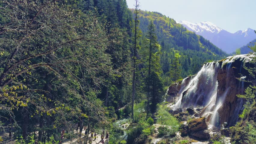 Pearl Shoal Waterfall in Jiuzhai Valley National Park, China