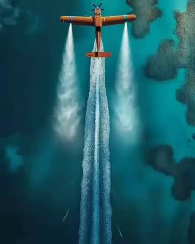 an animated vector of a dragonfly type airplane