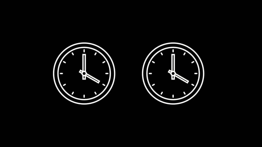 Abstract new analog clock icon animation.