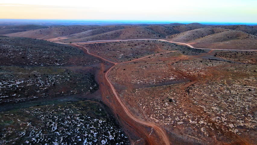 Aerial Forward Scenic Shot Of Tranquil Hills Against Sky - Eilat, Israel
